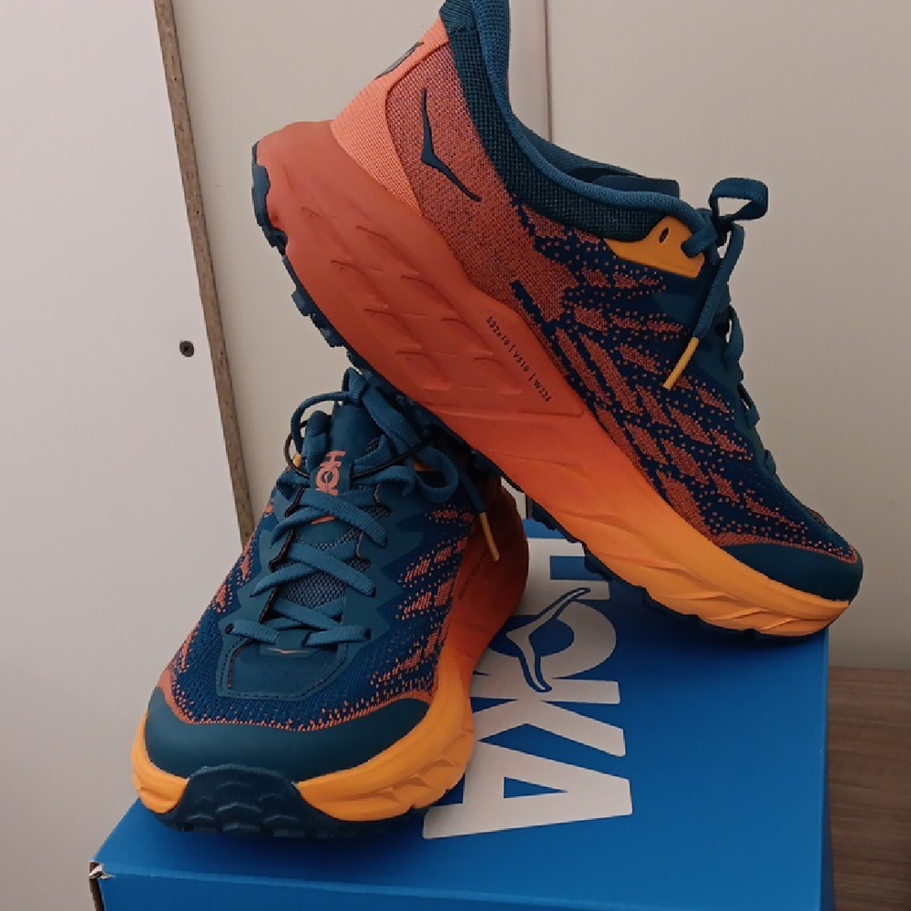 Hoka Blue and Orange Running Shoes